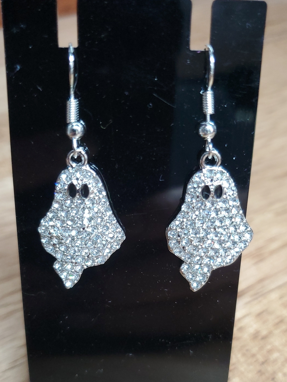 Silver Crystal Ghost Dangle Earrings - Women's Jewelry